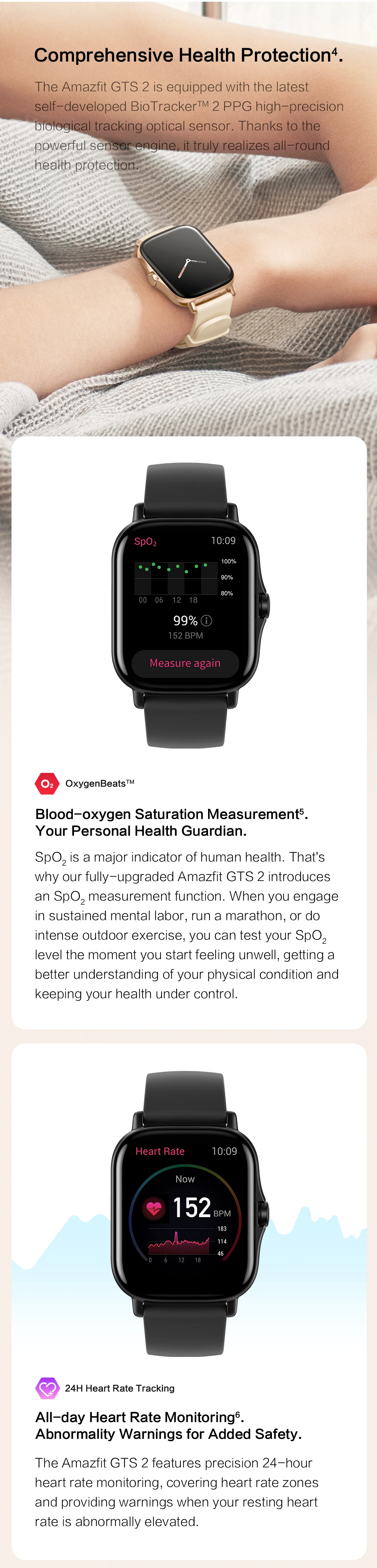 Amazfit GTS 2 1.65 BT Smart Watch Urban Grey
